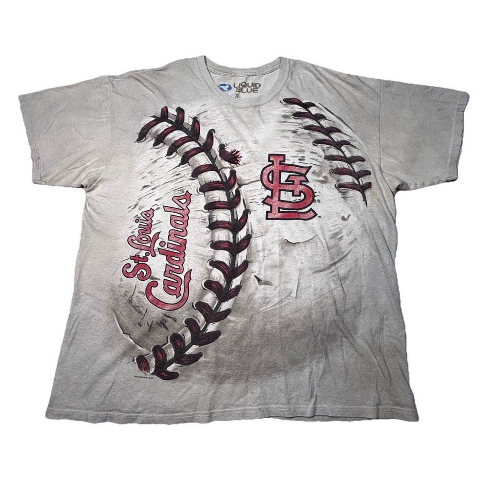 Liquid Blue St Louis Cardinals Baseball Graphic T Shirt XL MLB Fan Tee 2014‎